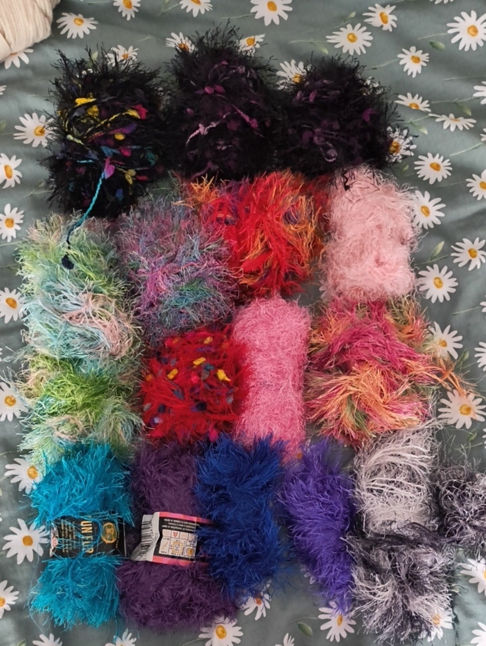 Lot Of Used Eyelash & Novelty Yarn